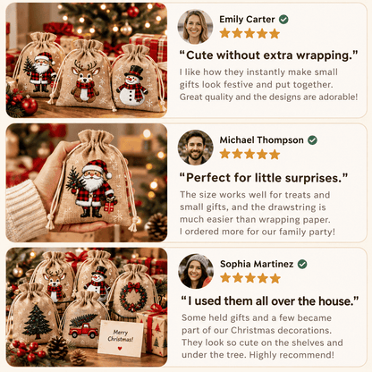 Christmas Drawstring Gift Bags