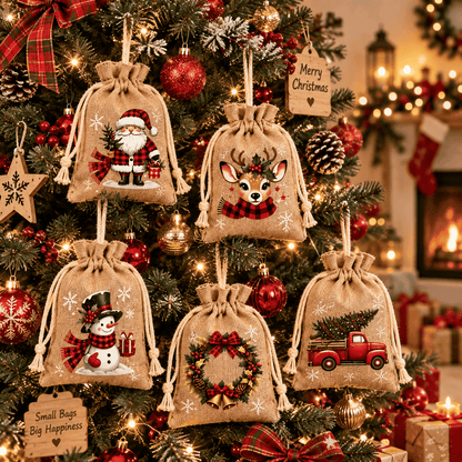 Christmas Drawstring Gift Bags