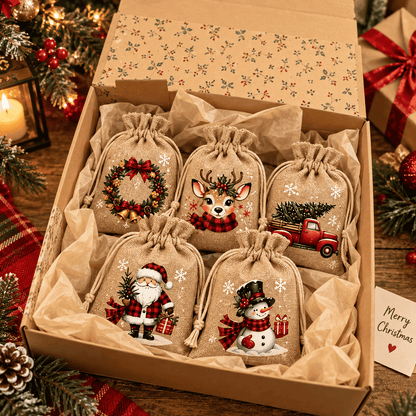Christmas Drawstring Gift Bags