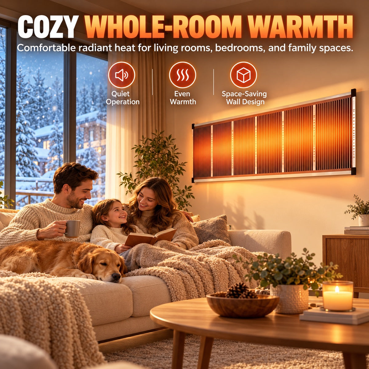 🔥3-Second Rapid Heating Honeycomb Graphene Far-Infrared Ceramic Wall Heater – Low Noise & Energy Efficient Indoor Wall Mount Heater