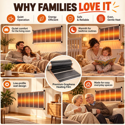 🔥3-Second Rapid Heating Honeycomb Graphene Far-Infrared Ceramic Wall Heater – Low Noise & Energy Efficient Indoor Wall Mount Heater