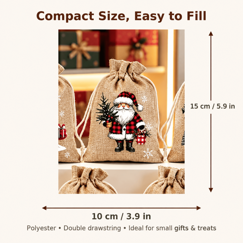 Christmas Drawstring Gift Bags