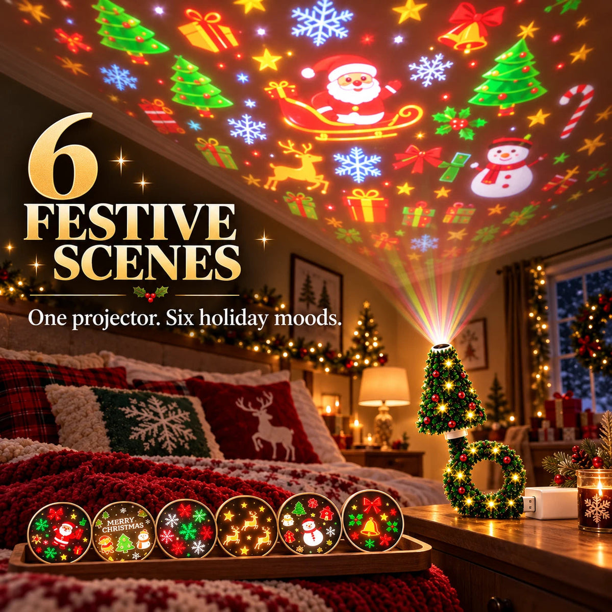 USB Christmas Projection Lamp