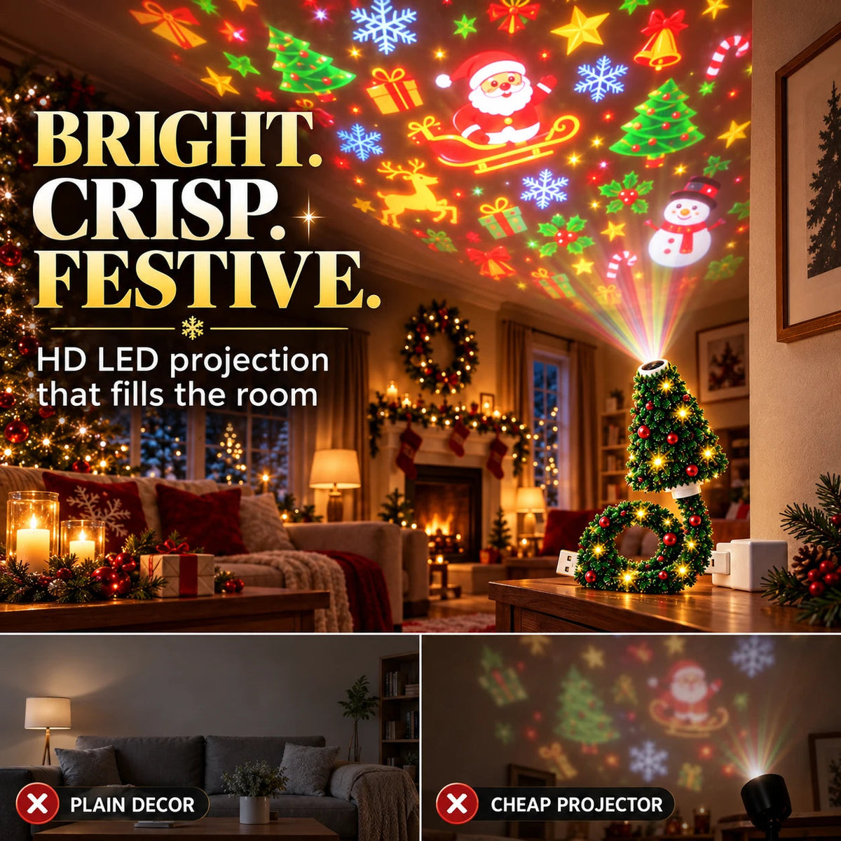USB Christmas Projection Lamp